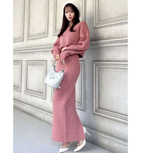 RESEXXY「グリッターIラインニットスカート【セットアップ着用可能】」|スカート|