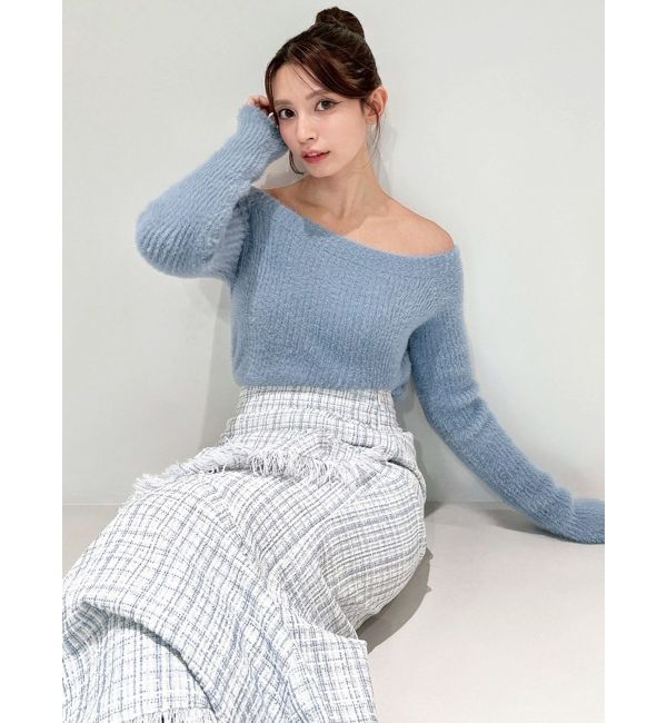 RESEXXY「ミニシャギーワンショルニットトップス」|ニット・セーター|