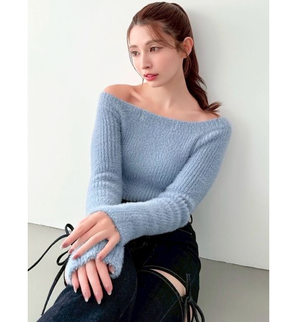 RESEXXY「ミニシャギーワンショルニットトップス」|ニット・セーター|