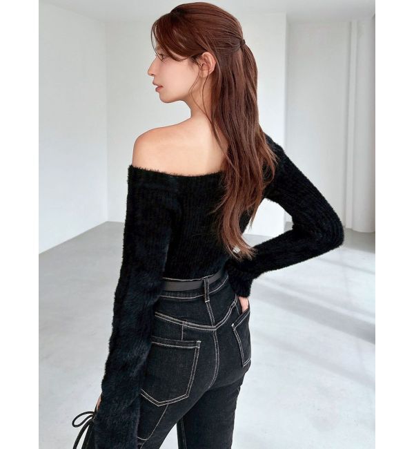 RESEXXY「ミニシャギーワンショルニットトップス」|ニット・セーター|