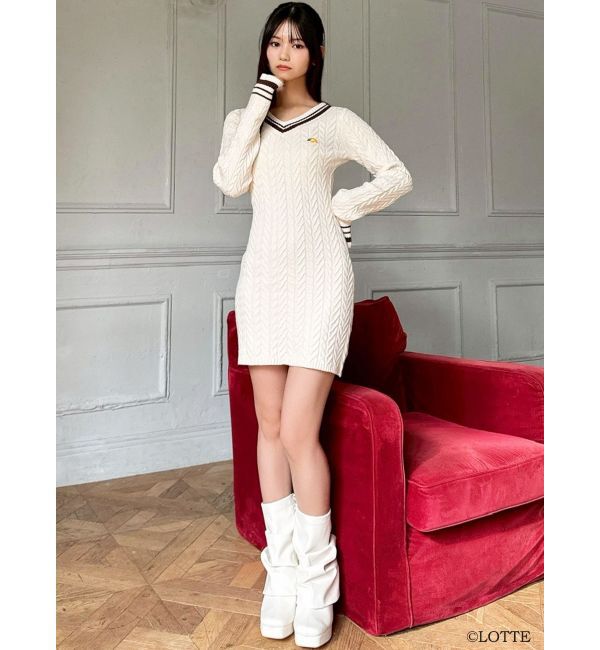 RESEXXY「【Ghana】ケーブルニットミニワンピース」|ワンピース|
