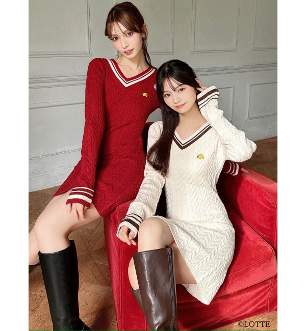 RESEXXY「【Ghana】ケーブルニットミニワンピース」|ワンピース|