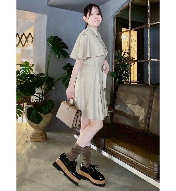 dazzlin「【WEB限定カラーあり】ケープトレンチミニワンピース」|ワンピース|