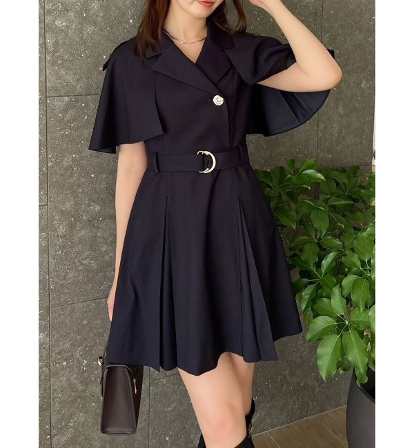 dazzlin「【WEB限定カラーあり】ケープトレンチミニワンピース」|ワンピース|ネイビー