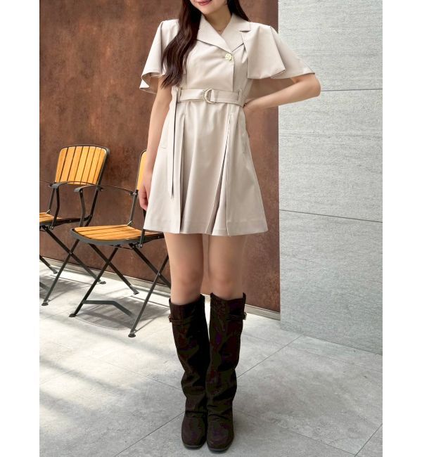 dazzlin「【WEB限定カラーあり】ケープトレンチミニワンピース」|ワンピース|ベージュ