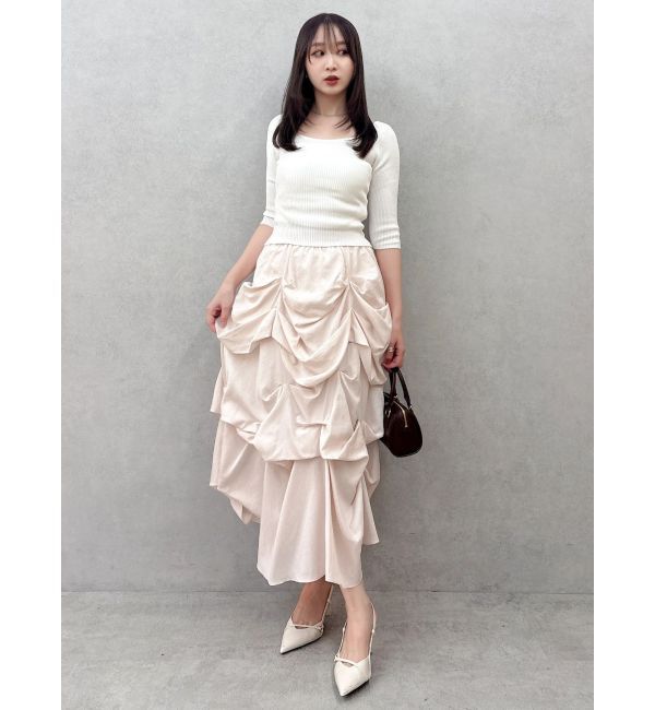 dazzlin「ランダムドレープタックスカート」|スカート|