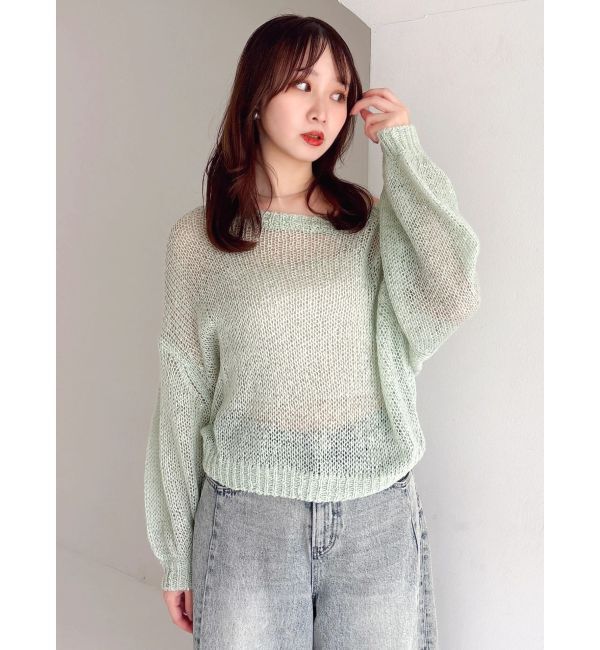 dazzlin「バックリボンスパンコールモヘアタッチニット」|ニット・セーター|