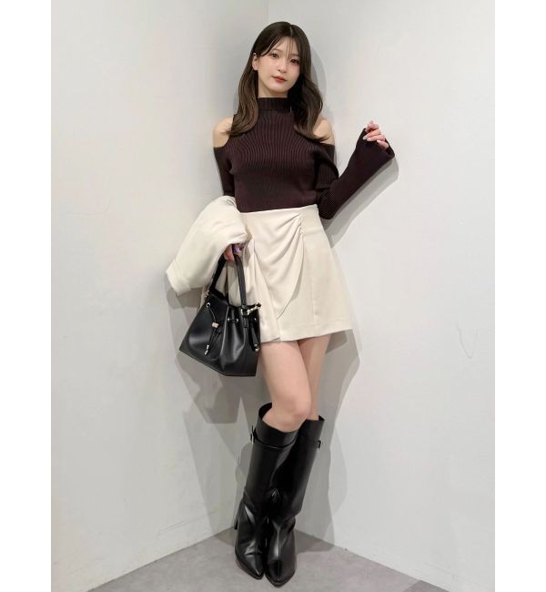 MERCURYDUO「ケーブルパネルハイネックニット」|ニット・セーター|