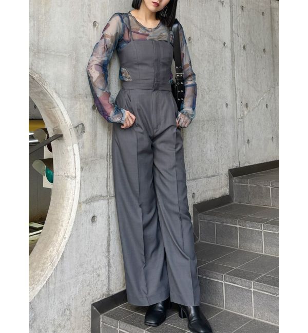 MURUA「サイドカットロンパース」|オールインワン|グレー