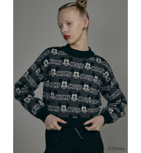 MURUA「【ミッキーマウス】ジャガードニット」|ニット・セーター|グレー