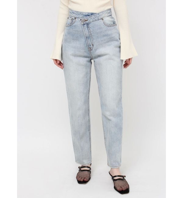 LAGUNAMOON「ウエストアシンメトリーデニムパンツ」|デニム|