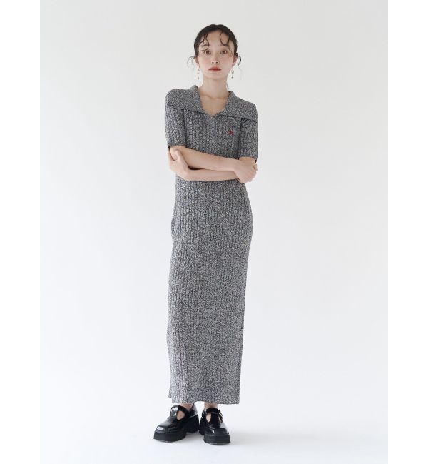 LAGUNAMOON「【POLO BCSコラボ】カラーネックメランジケーブルニットワンピース」|ワンピース|