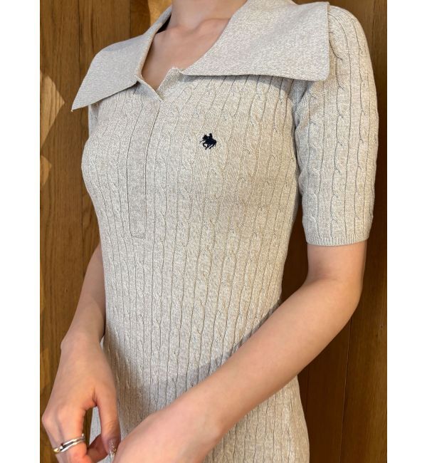 LAGUNAMOON「【POLO BCSコラボ】カラーネックメランジケーブルニットワンピース」|ワンピース|