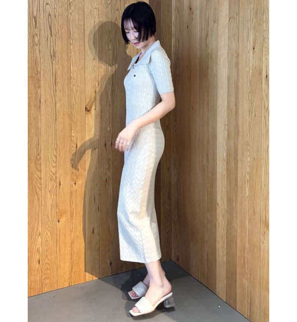 LAGUNAMOON「【POLO BCSコラボ】カラーネックメランジケーブルニットワンピース」|ワンピース|