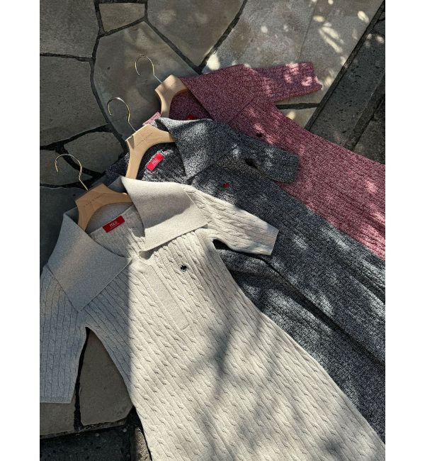 LAGUNAMOON「【POLO BCSコラボ】カラーネックメランジケーブルニットワンピース」|ワンピース|