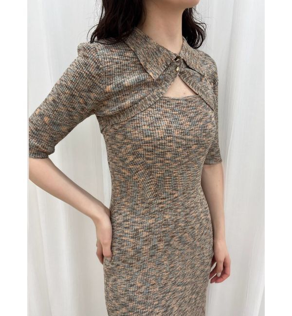 LAGUNAMOON「【追加生産】クロップドカーデセットニットワンピース」|ワンピース|