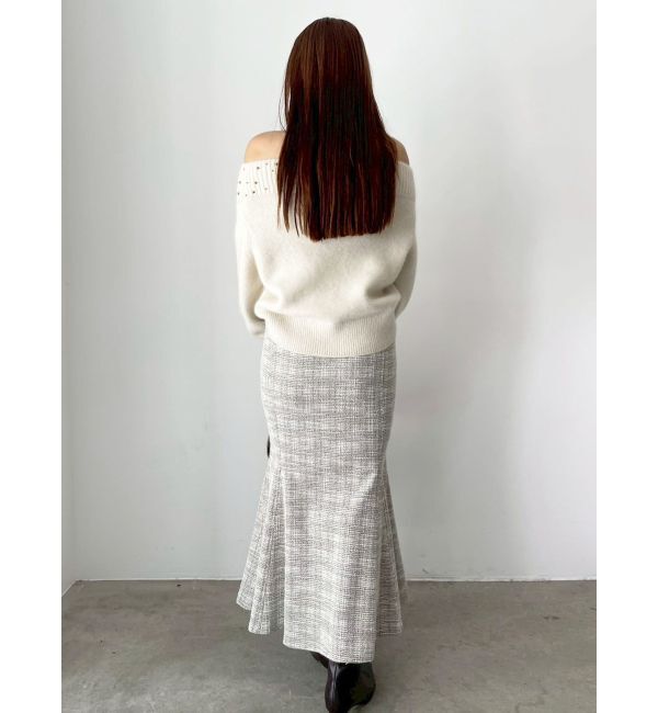 LAGUNAMOON「カットツイードフロントZIPスカート」|スカート|