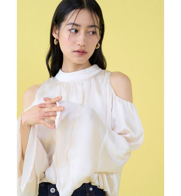 LAGUNAMOON「オープンショルダーボリュームブラウス」|シャツ・ブラウス|アイボリー