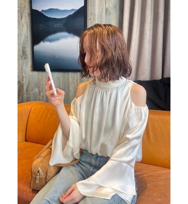 LAGUNAMOON「オープンショルダーボリュームブラウス」|シャツ・ブラウス|