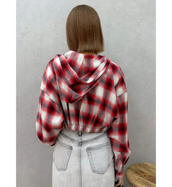 EVRIS「フードチェックショートシャツ」|シャツ・ブラウス|