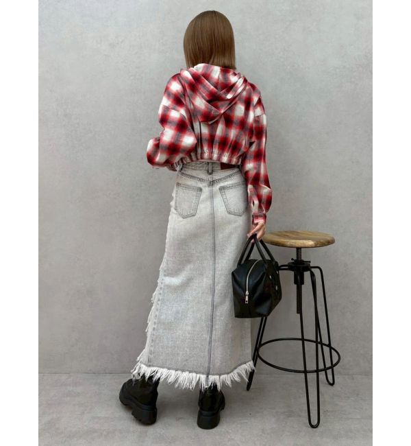 EVRIS「フードチェックショートシャツ」|シャツ・ブラウス|