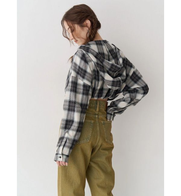 EVRIS「フードチェックショートシャツ」|シャツ・ブラウス|