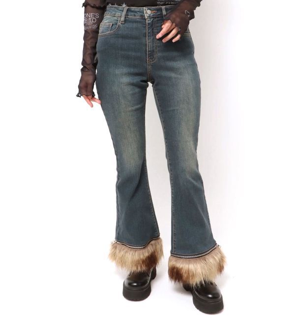 jouetie「ファードッキングフィットフレアデニム」|デニム|