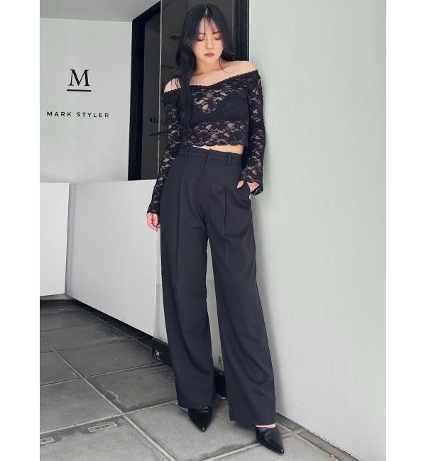 GYDA「ハイウエストタックワイドスラックスパンツ」|その他|