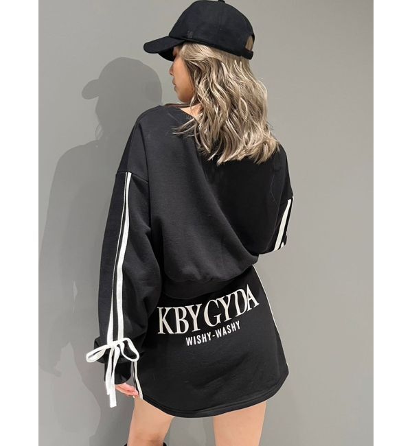 GYDA「クロスポイント2ラインショートスウェットカーディガン【SETUP着用可】」|カーディガン|