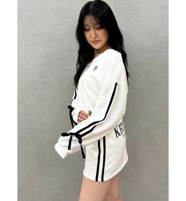 GYDA「クロスポイント2ラインショートスウェットカーディガン【SETUP着用可】」|カーディガン|