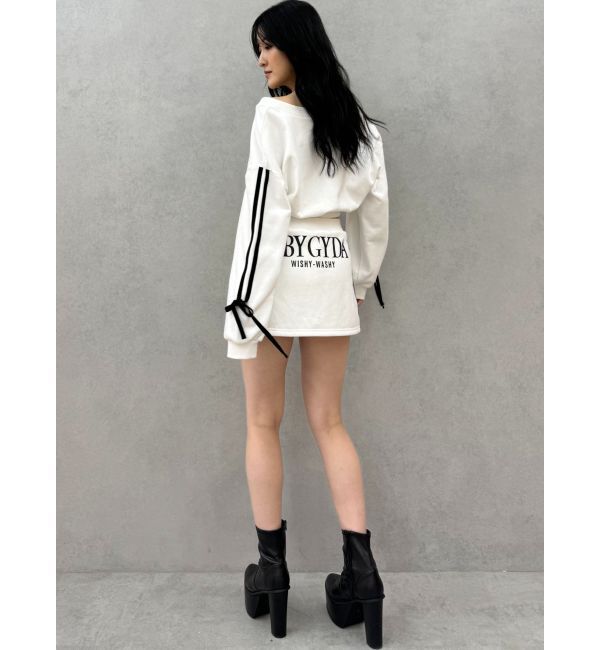 GYDA「クロスポイント2ラインショートスウェットカーディガン【SETUP着用可】」|カーディガン|