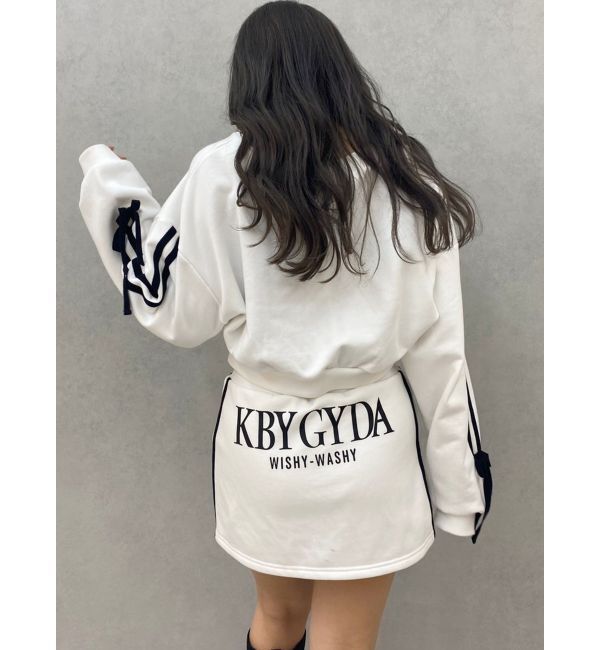 GYDA「クロスポイント2ラインショートスウェットカーディガン【SETUP着用可】」|カーディガン|