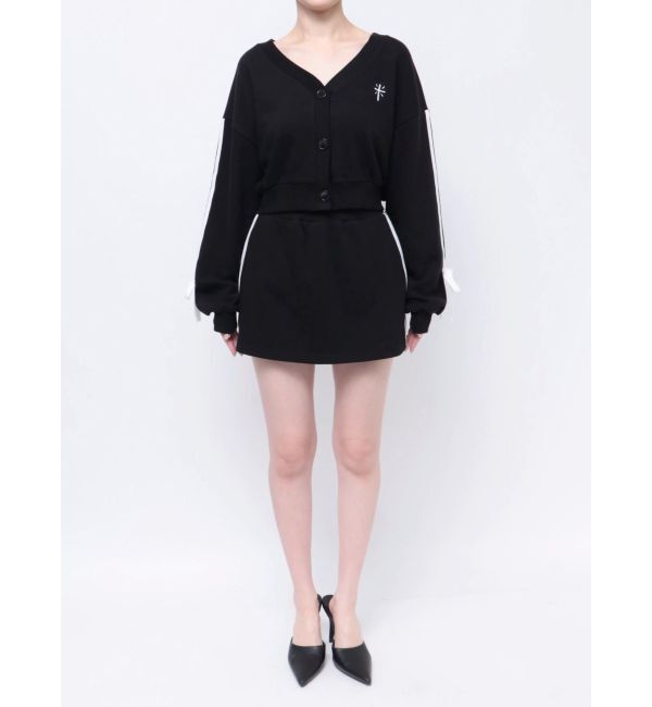 GYDA「クロスポイント2ラインショートスウェットカーディガン【SETUP着用可】」|カーディガン|