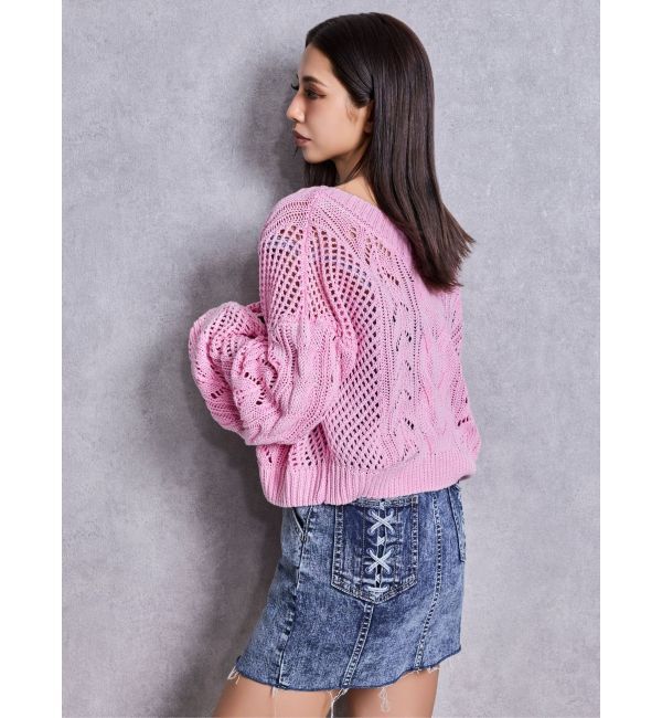 GYDA「Symmetry GYDAフロントZIPスカートライクデニムタイトミニワンピース」|ワンピース|