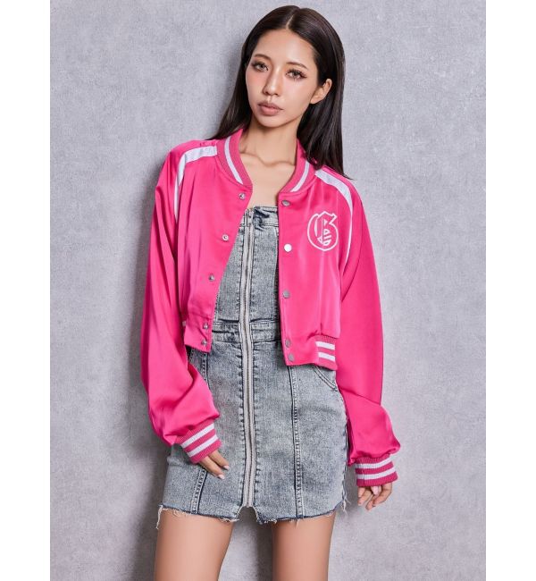 GYDA「Symmetry GYDAフロントZIPスカートライクデニムタイトミニワンピース」|ワンピース|