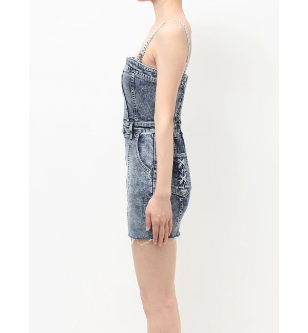 GYDA「Symmetry GYDAフロントZIPスカートライクデニムタイトミニワンピース」|ワンピース|