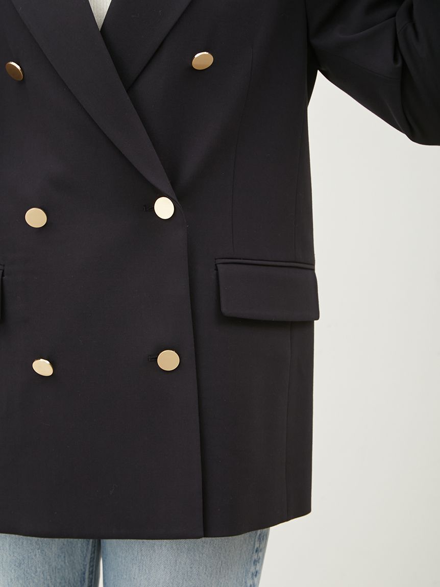 Mila Owen「金釦ダブルブレストロングブレザー」|テーラードジャケット|