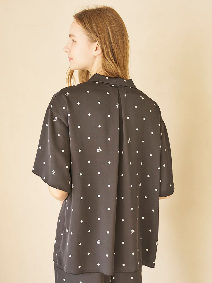 gelato pique「【JOEL ROBUCHON】ドット柄サテンシャツ」|ルームウェア|