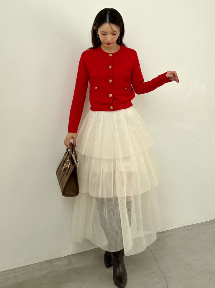 SNIDEL「チュールパニエスカート」|スカート|