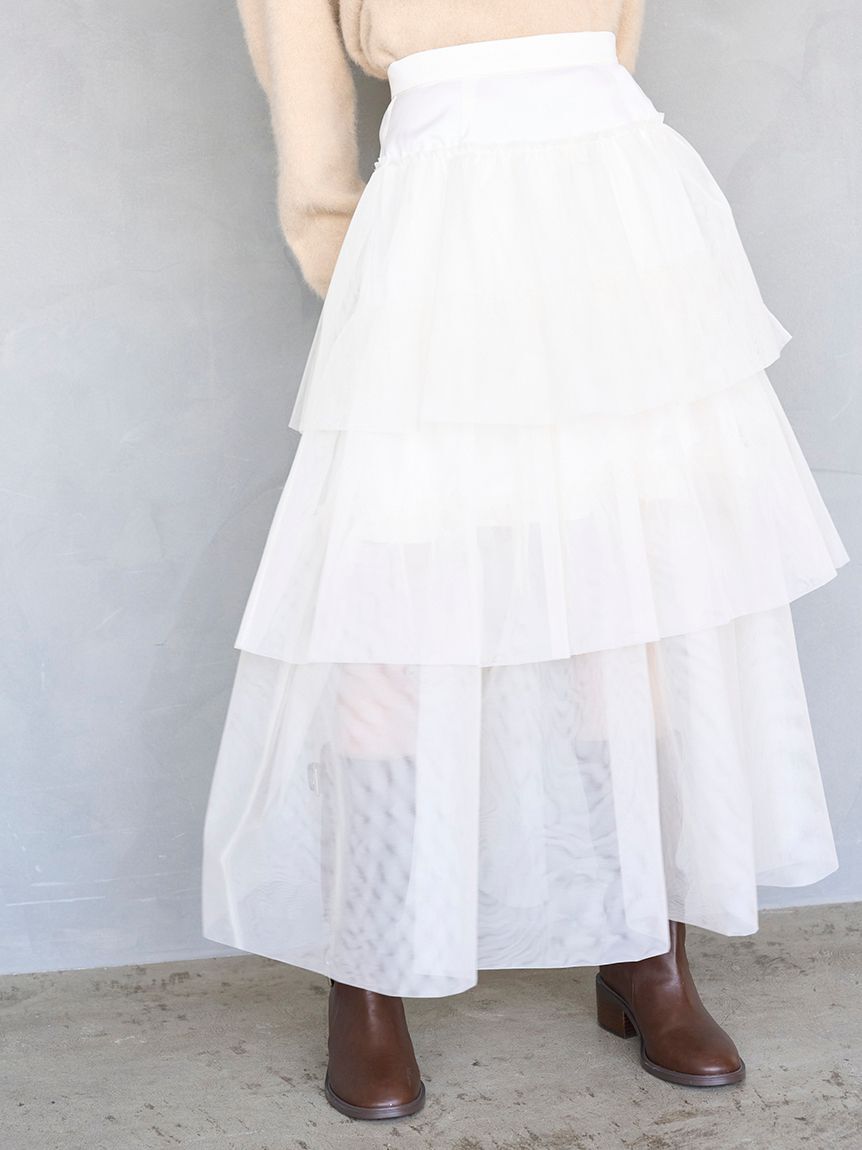 SNIDEL「チュールパニエスカート」|スカート|