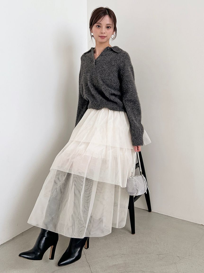 SNIDEL「チュールパニエスカート」|スカート|
