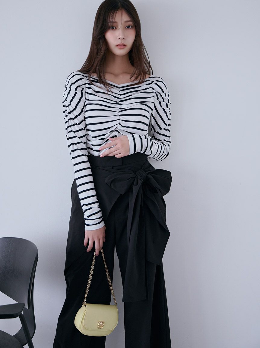 SNIDEL「リボン2wayデザインパンツ」|チノ|