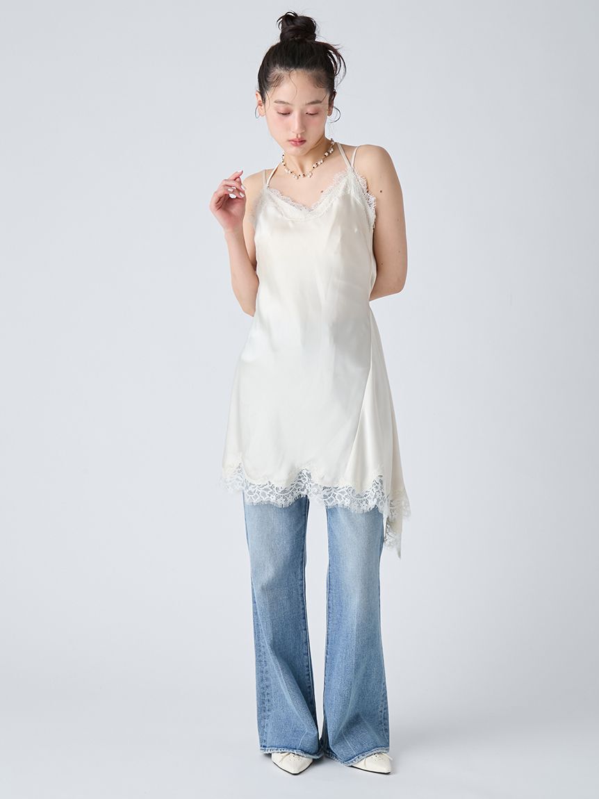 LILY BROWN「【WEB限定00サイズ】ストレッチセミフレアデニムパンツ」|デニム|