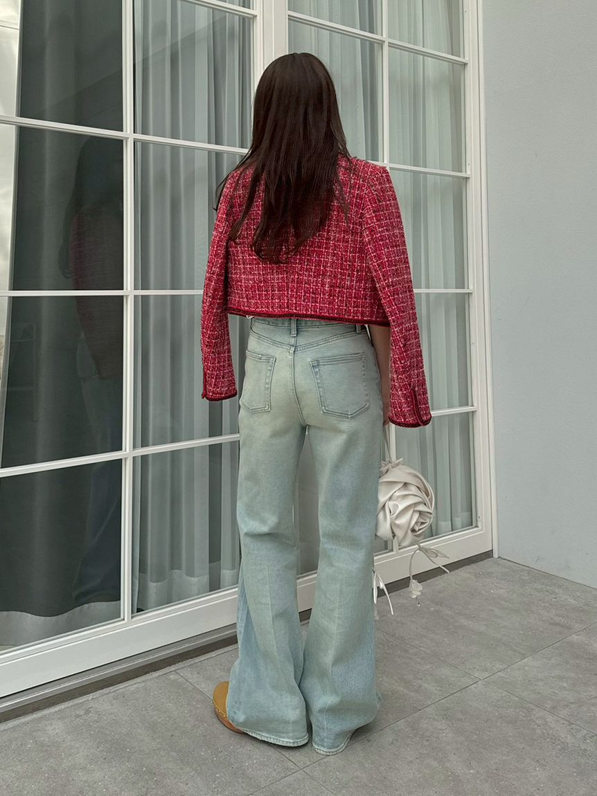 LILY BROWN「【WEB限定00サイズ】ストレッチセミフレアデニムパンツ」|デニム|