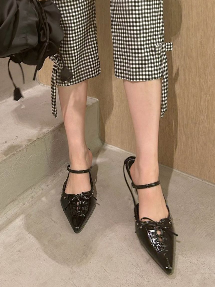 LILY BROWN「レースアップスリングバッグパンプス」|パンプス|BLK