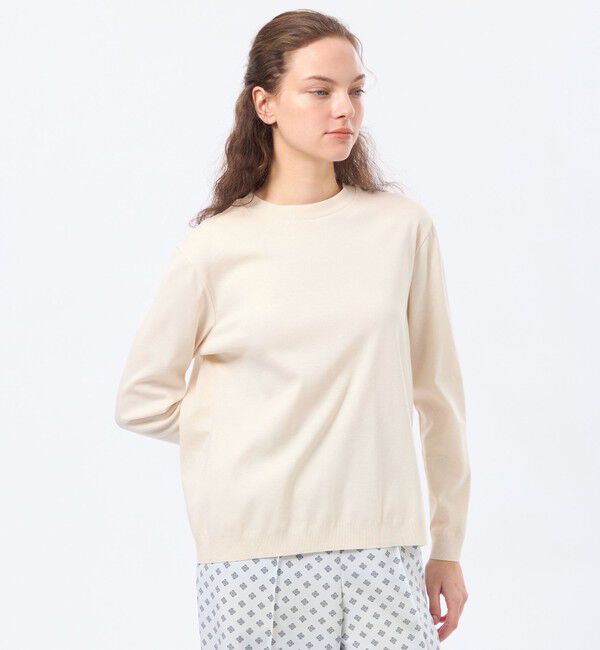 MACKINTOSH PHILOSOPHY「シルキーコットンニットプルオーバー」|ニット・セーター|ベージュ