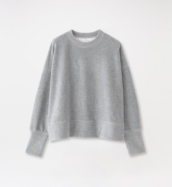  「ラメニットコーデュロイプルオーバー」|Tシャツ・カットソー|グレー