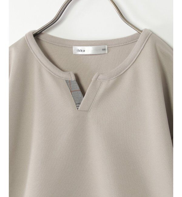 ikka kids「キーネックチェックレイヤードT（120~160cm）」|Tシャツ・カットソー|