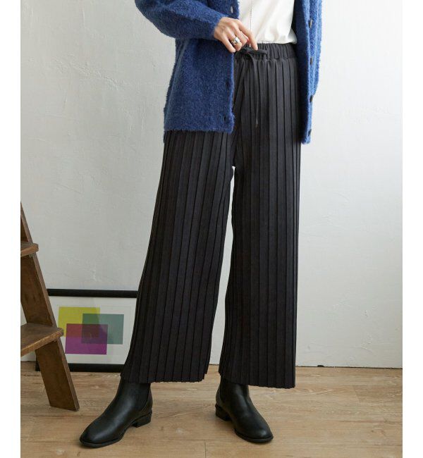 ikka「【雑誌InRed12月号掲載】スエードライクプリーツワイドパンツ」|その他|チャコール