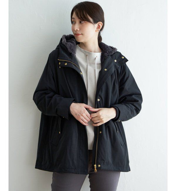 ikka「【雑誌InRed12月号掲載】 ファーライナー3WAYミドルマウンテンパーカー」|ブルゾン・スタジャン|ブラック